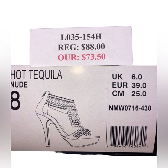 Naughty monkey Hot tequila nude stud heels size 8 - Picture 4 of 7
